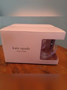 Kate Spade x LENOX Pearl Place Etched Drinkware Glass Set NIB